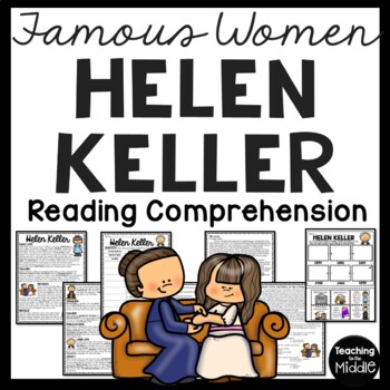 Preview of Helen Keller Biography Reading Comprehension Worksheet Document Based Questions
