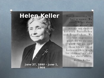 Preview of Helen Keller- power point presentation, graphic organizer, reflection journal