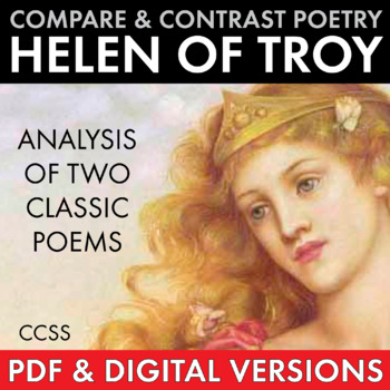Preview of Helen of Troy Poems Compare & Contrast Poetry Analysis, PDF & Google Drive, CCSS