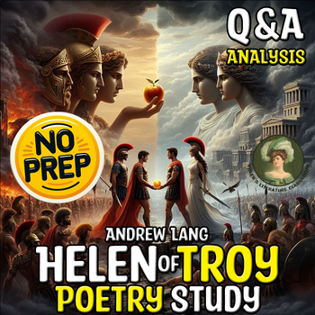 Preview of Helen of Troy Poetry Study Analysis of Lang Greek Mythology Sub Plan for HS