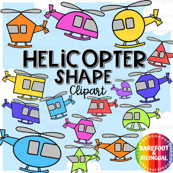 Preview of Helicopter Clipart - 2D Shape Clipart - Transportation Clip Art