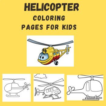 Preview of Helicopter Printables Worksheets Coloring Pages for Kids
