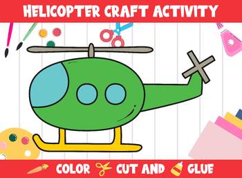 Preview of Helicopter Craft Activity - Color, Cut, and Glue for PreK to 2nd Grade, PDF File