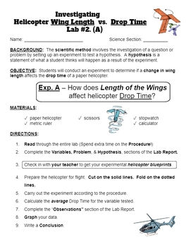 Helicopter Design Lab A by Mr Ks Science Lab | TPT