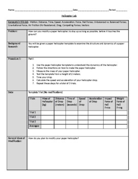 whirlybird experiment lab report