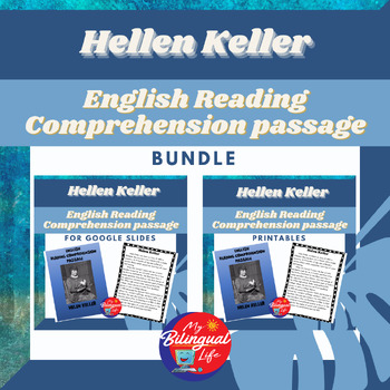 Preview of Hellen Keller - English Biography Activity Bundle - Women's History