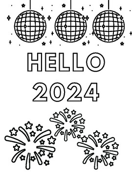 Hello 2024 coloring sheet by The Learning Ground | TPT