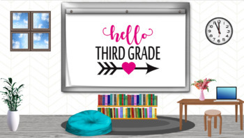 Hello 3rd Grade Bitmoji Virtual Classroom Google Slides Template