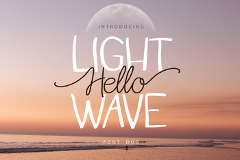 Preview of Hello And Light Wave Duo Font