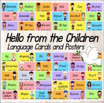 Preview of Hello Cards and Posters - Languages - Featuring the Children of The World