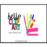 Hello Clip Art - School Supplies