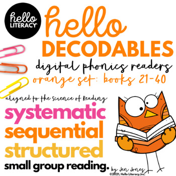 Preview of Hello Decodables . PDF Orange Set Books 21-40 . Science of Reading