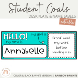Student Goals Desk Mat and Name Tags | Rainbow Brights