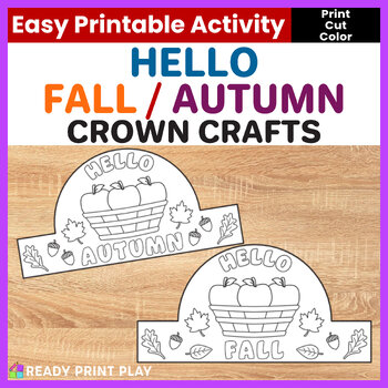 Preview of Hello Fall Bushel of Apples Crown Craft | Autumn Orchard Headband Activity