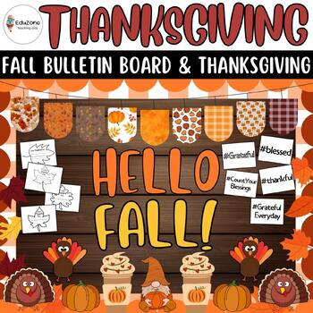 Preview of Hello Fall!: Autumn Leaves Bulletin Board and Thanksgiving Door Decor Craft Kit.