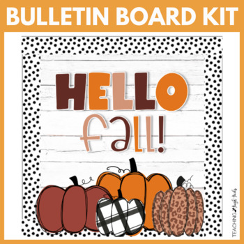 Preview of Hello Fall Bulletin Board Kit - Classroom Door Decor Set