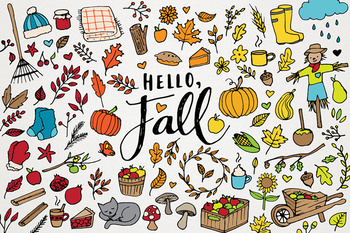 Hello Fall! Clipart - Autumn Clip Art & Illustrations by LemonadePixel