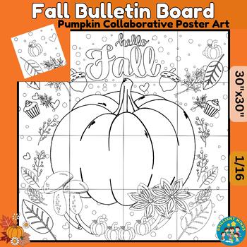 Preview of Hello Fall Collaborative Coloring Poster -Fall Door decorations -Fall Decoration