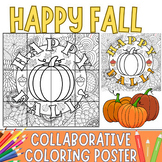 Fall Pumpkin Coloring Collaborative Poster | Autumn Novemb