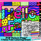Hello Fall Coloring Page Fun Fall Pop Art Coloring Activity Sheet