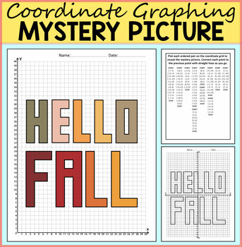 Preview of Hello Fall Coordinate Graphing Mystery Picture - First Day of Fall