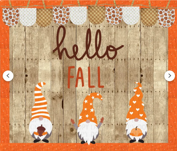 Preview of Hello Fall Gnomes Classroom Bulletin Board Kit | Door Decoration