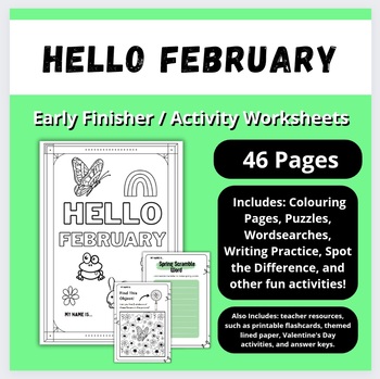 Preview of Hello February | Monthly Activity Packet [No Prep]