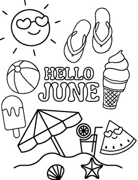 Hello June Coloring Page by Krysta Maiorino | TPT