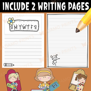 Hello Kindergarten Coloring Page & Writing Paper Activities Bulletin ...