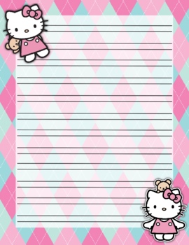 Hello Kitty Hwot Style Notebook Copywork Digital Paper Handwriting Practice