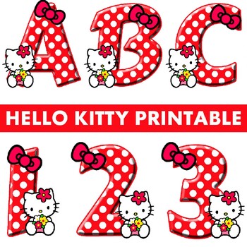 Preview of Hello Kitty Printable Letters A-Z and 0-9