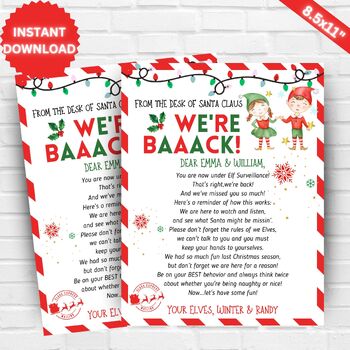 Hello Letter from Elves Editable Template,Christmas We're Back Elves ...