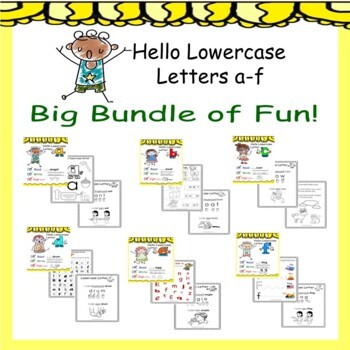 Preview of Hello Lowercase Letters a-f Big Bundle