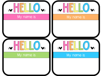 Hello My Name Is Editable Name Tags Locker Tags by Less Work More Play