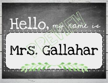 Preview of Hello, My Name Is Farmhouse Sign