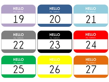 Hello My Name Is | number recognition activity from 1-50 by Anita Bremer