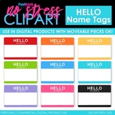 Hello Name Tags Clip Art (Digital Use Ok!)