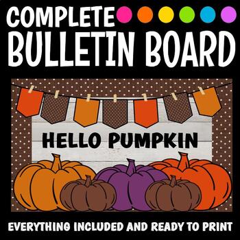 Hello Pumpkin Complete Bulletin Board Kit with Pumpkins for Fall