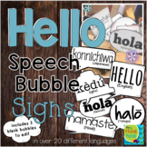 Hello Speech Bubble Signs in Different Languages | Photo B