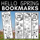Hello Spring Bookmarks to Color | Spring is in the air | B