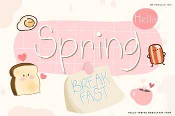 Preview of Hello Spring Breakfast Bubble font letters for teachers