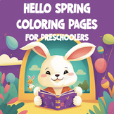 Hello Spring Coloring Pages for Preschoolers / Simple & Easy 