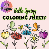 Hello Spring Coloring Sheets for Kids