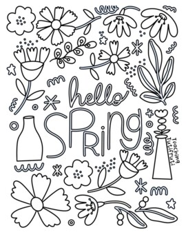 Preview of Hello Spring Colouring Page