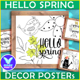 Hello Spring Farmhouse Posters Classroom Decor Bulletin Bo