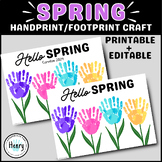 Hello Spring Flowers Handprint Craft, Easter Art Activitie