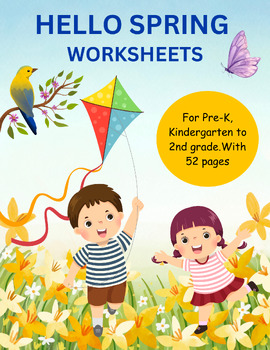 Preview of Hello Spring Worksheets for Pre-K, Kindergarten to 2nd grade.