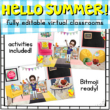 Hello Summer! Bitmoji Virtual Classrooms ⭐Activities Inclu