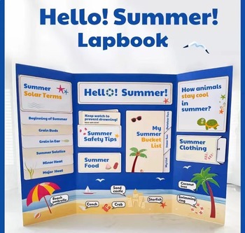 Preview of Hello Summer Craft| Science Lapbook|Reading passages,activity craft