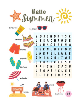 Preview of Hello Summer - Word Search Puzzles